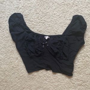 Lottie Moss off the shoulder crop top